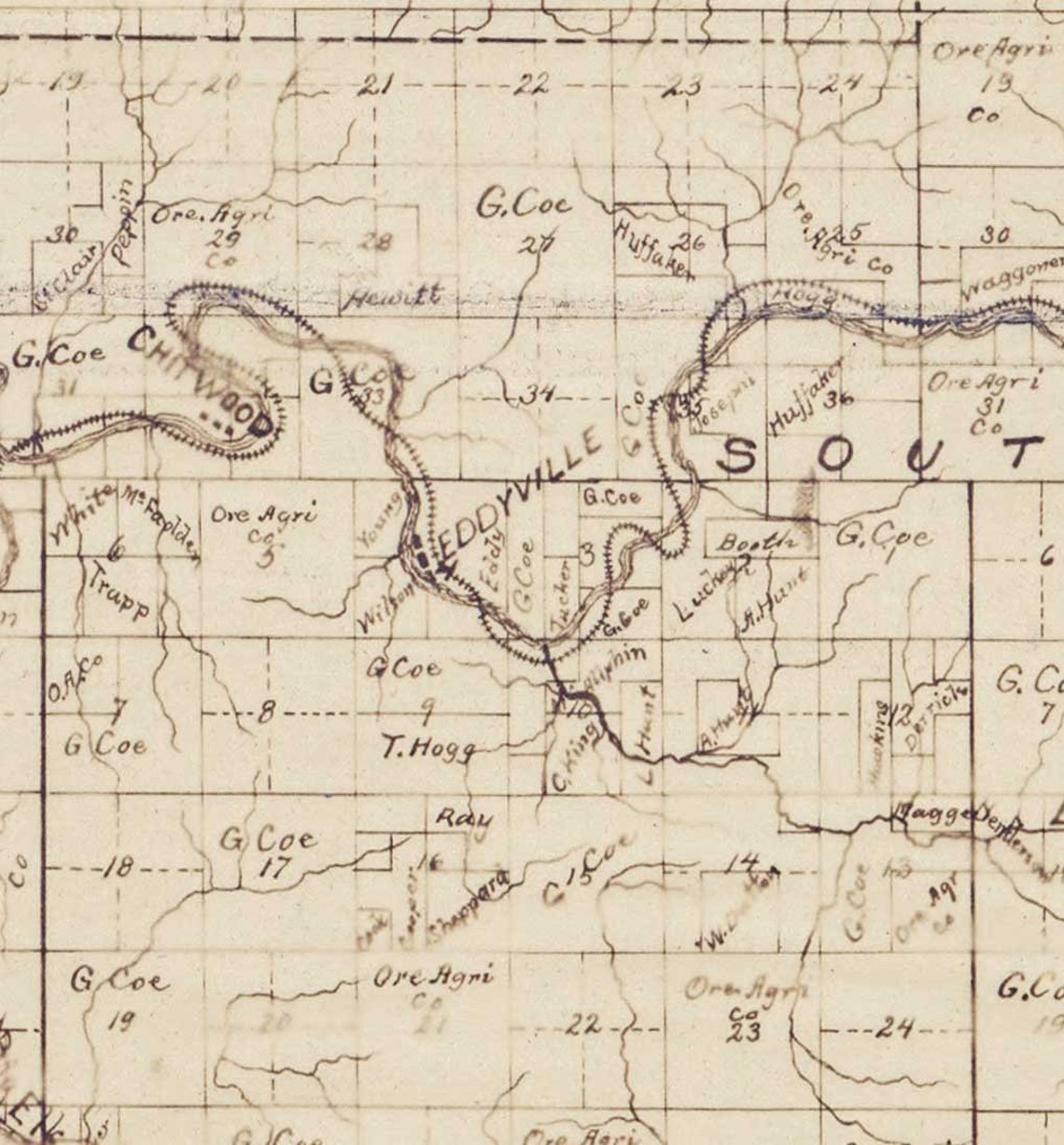 Lincoln County Oregon 1895 Old Wall Map Reprint Etsy UK