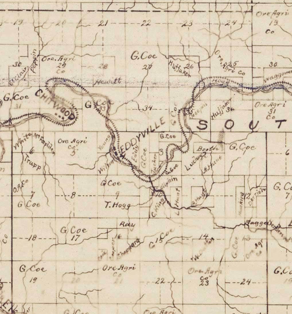 Lincoln County Oregon 1895 Old Wall Map Reprint Etsy