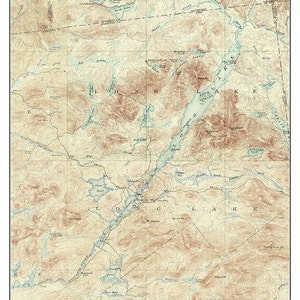 Long  Lake 1904 USGS Old Topographic map - Reprint - Custom Composite - Adirondack Lakes New York Raquette River