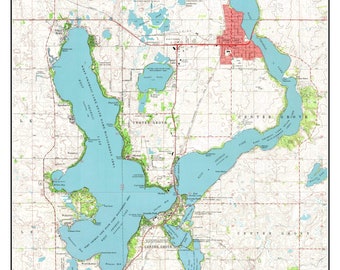 Okoboji Lake 1970 - Old Map Topo Custom Composite USGS Reprint Iowa