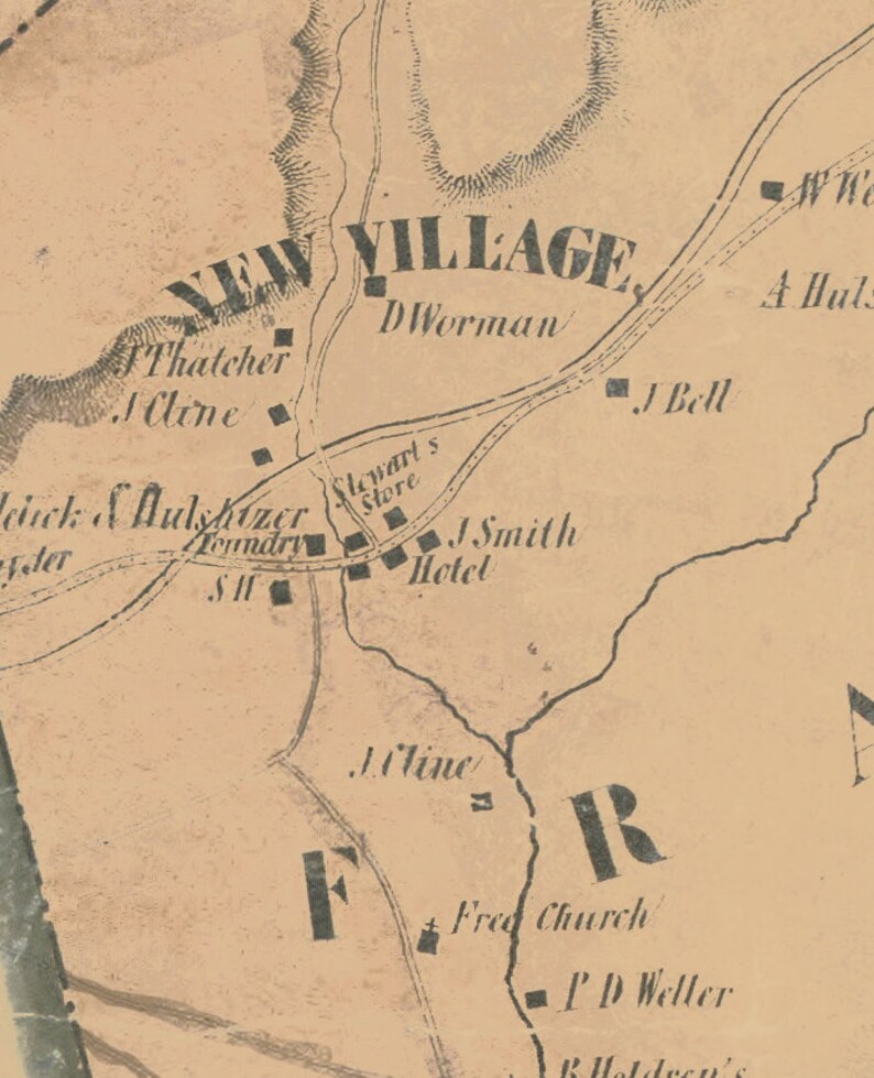 Warren County New Jersey 1852 Old Wall Map Reprint With Etsy