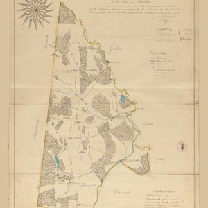 Shirley 1830 Town Plan - Old Roads Reprint, Massachusetts Archives - MA