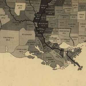Southern States Census Map 1861 Slave Population Density United States Reprint USA Regional Southeast image 4