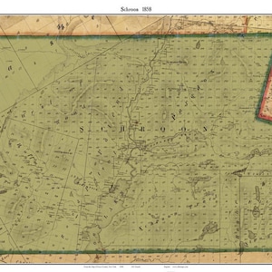 Schroon New York 1858 map Homeowners names Paradox Lake - Essex Co. Genealogy - Reprint NY TM