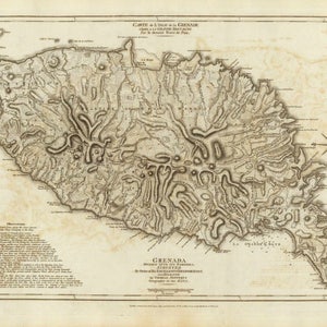 Grenada - 1788 Map Jefferys West Indian Atlas - Reprint