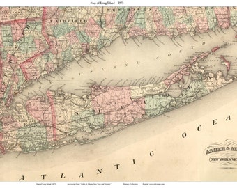 Long Island 1875 Map by Asher & Adams LIP