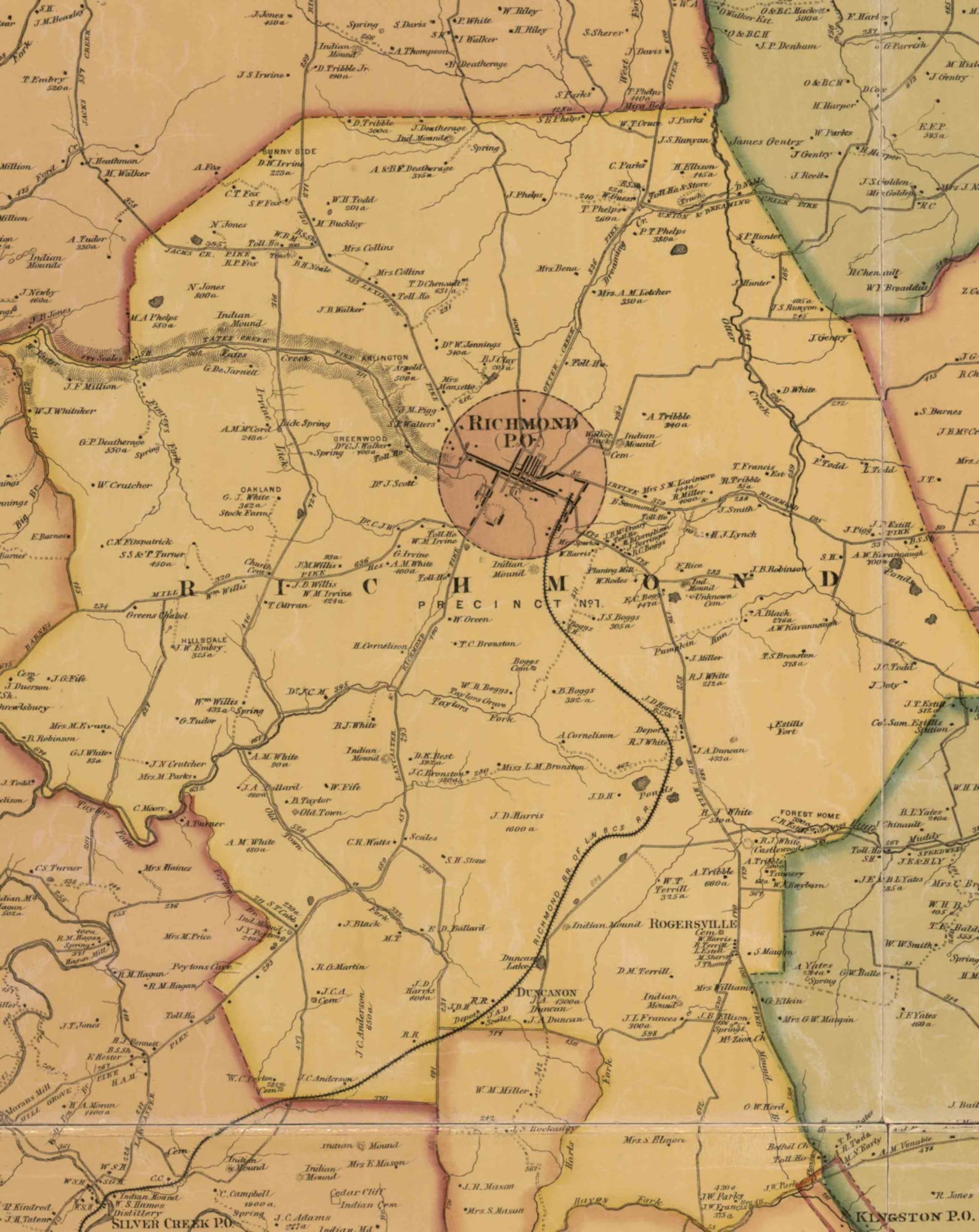 Madison County Kentucky 1876 Old Wall Map With Homeowner Etsy