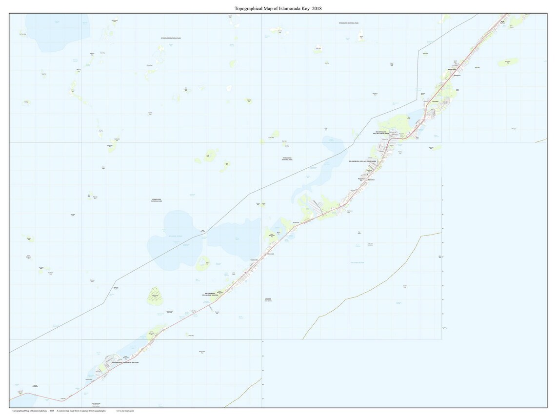 Islamorada Key Map Islamorada Key, Florida 2018 Old Topo Map - A Composite Made From 6 ...