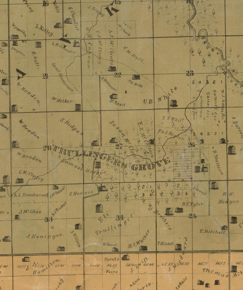 Polk County Iowa 1872 Old Wall Map With Landowner Names Farm Etsy