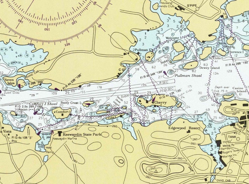 Alexandria Bay 1993 Nautical Chart Custom St Lawrence River Etsy