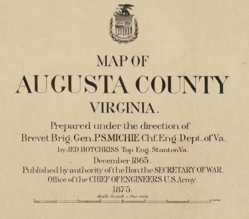 Augusta County Virginia 1875 Old Wall Map With Homeowner Etsy
