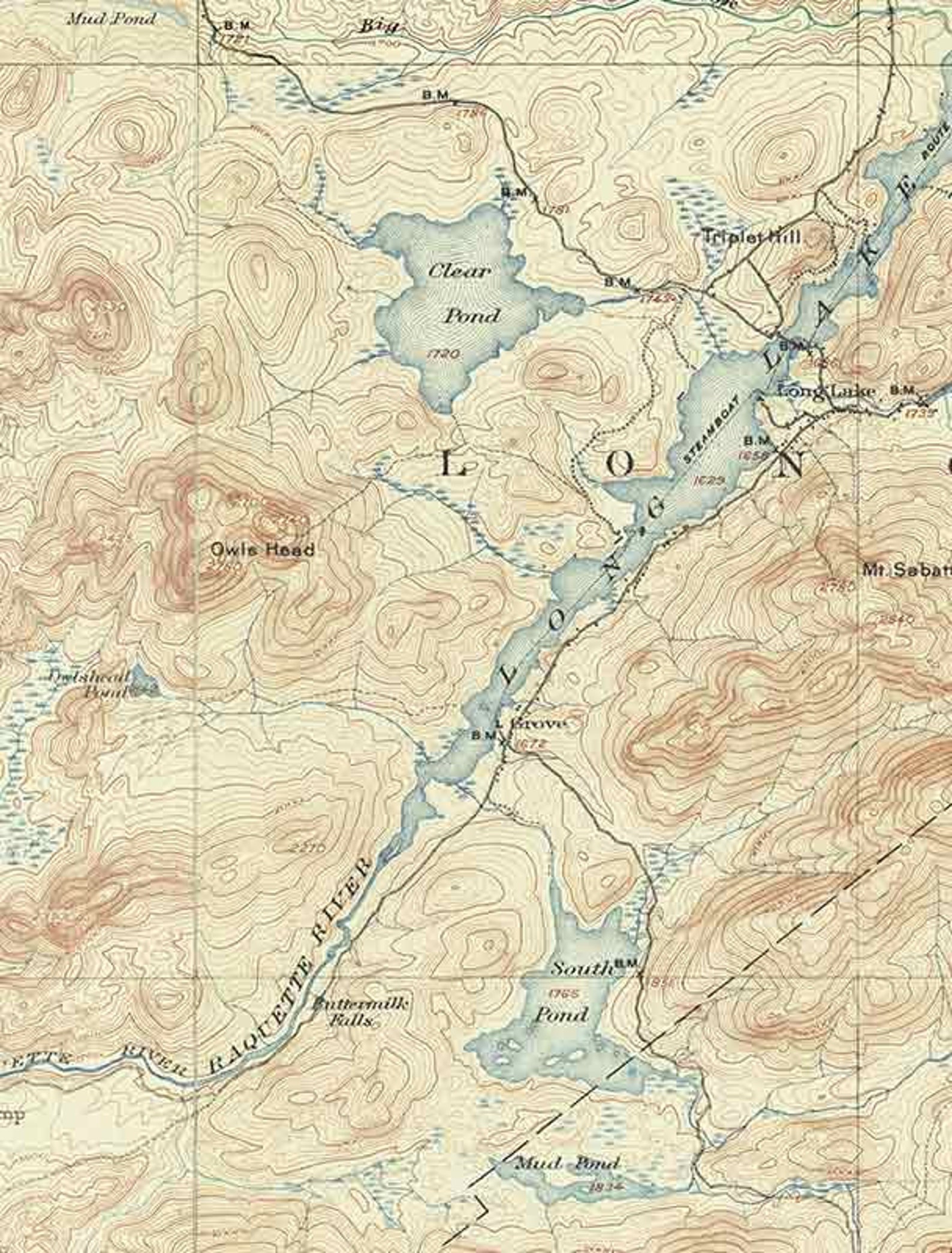 Long Lake 1904 USGS Old Topographic Map Reprint Custom Etsy