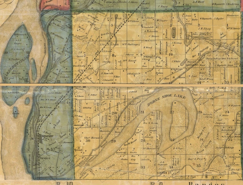 Madison County Illinois 1861 Old Wall Map Reprint With Etsy