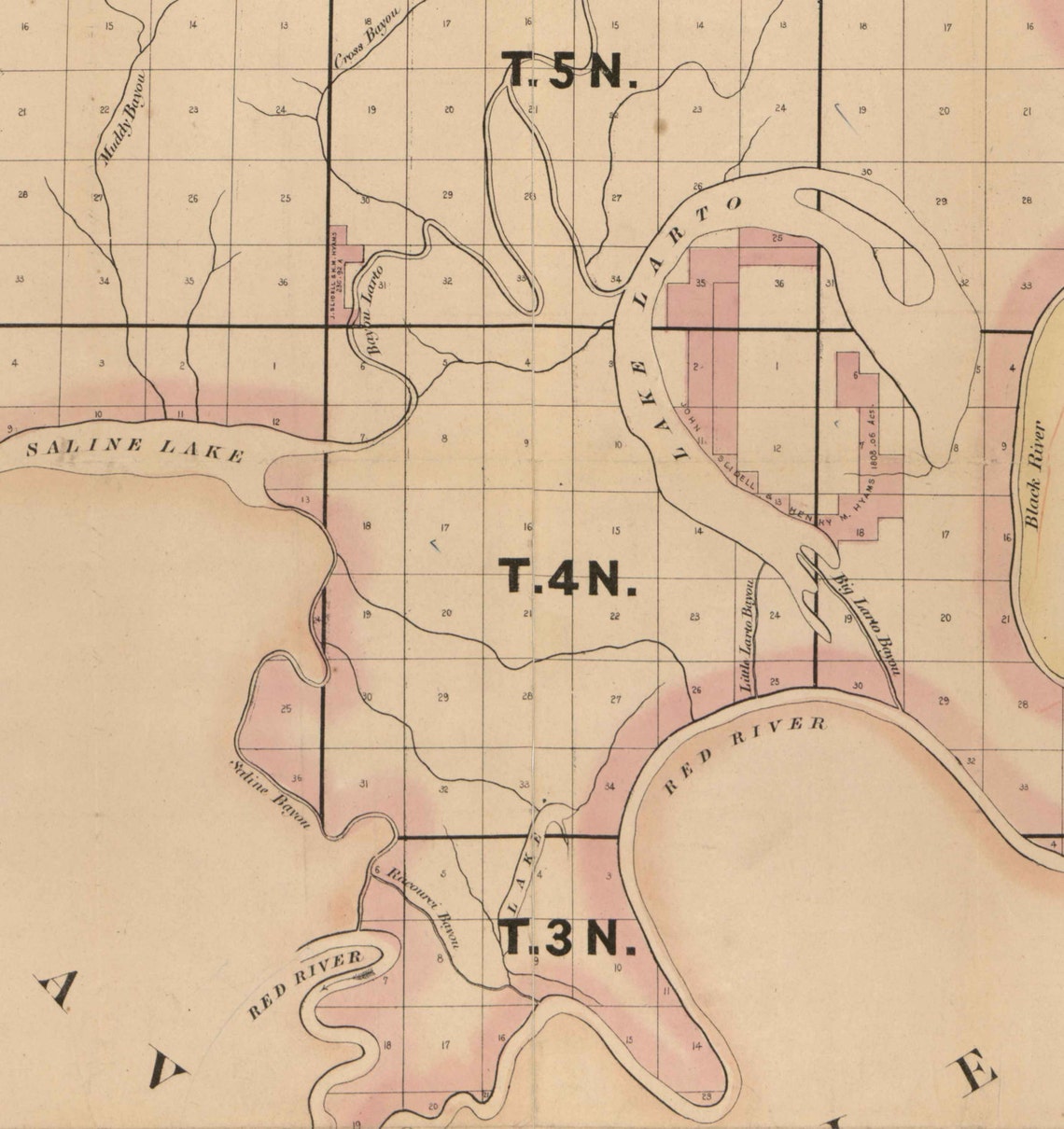 Catahoula Parish Louisiana 1860 Old County Wall Map with Etsy