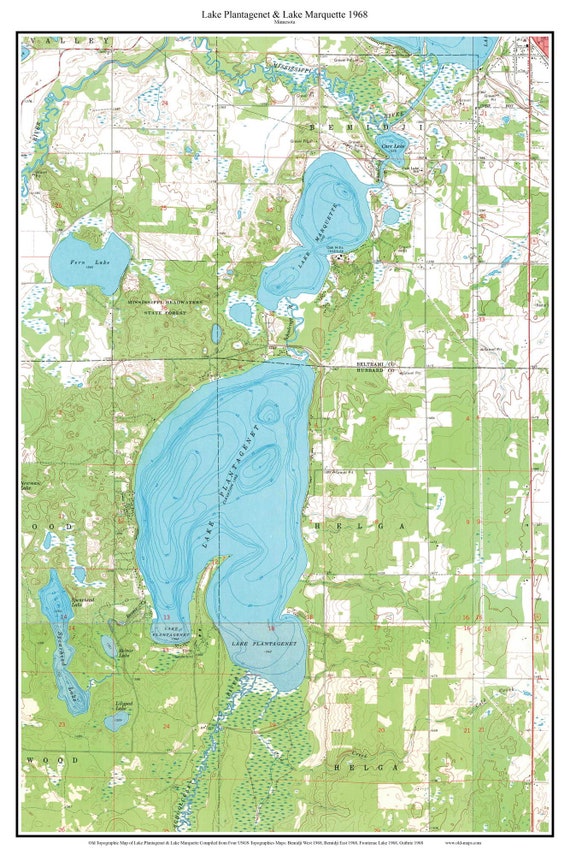 Lake & Lake Marquette 1968 USGS Old Etsy