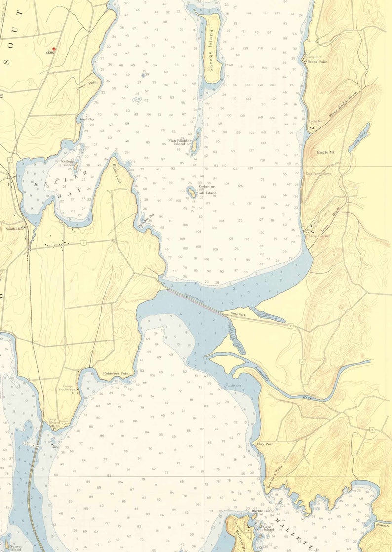 Lac Champlain Plattsburgh NY & Burlington VT 1957 Carte Etsy Canada
