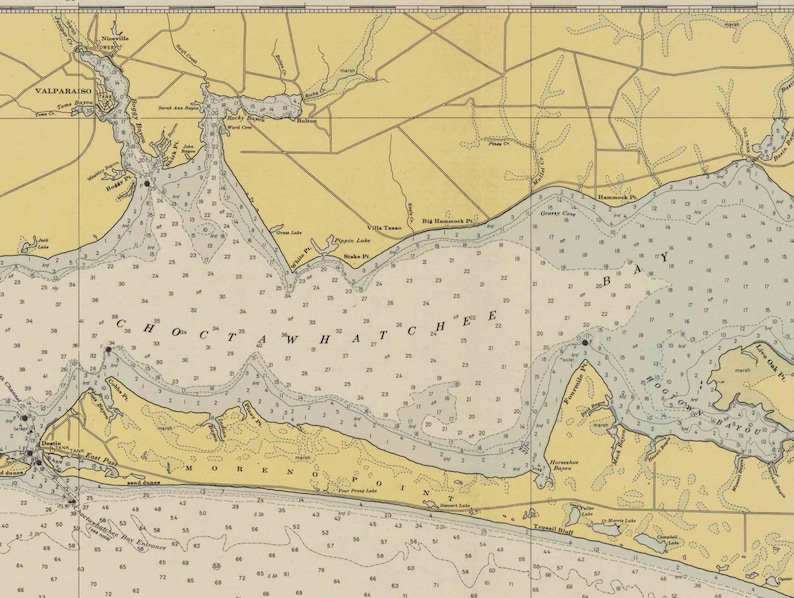 Choctawhatchee Bay 1943 Ocean City Freeport Moreno Point Etsy