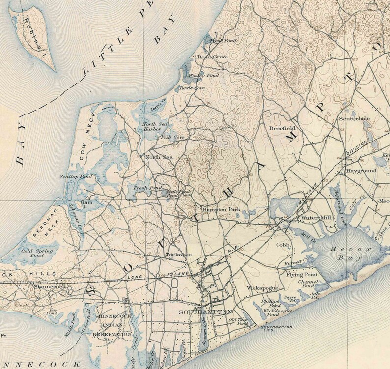 Riverhead & Southampton Long Island New York 1904 USGS Old | Etsy