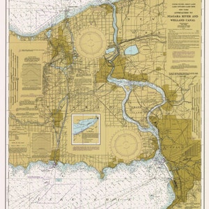 Lake Erie - Niagara Falls Buffalo 1984 - Welland Canal  Lake Ontario, New York -  Nautical Map Reprint  - Great Lakes Harbors #3 - 31