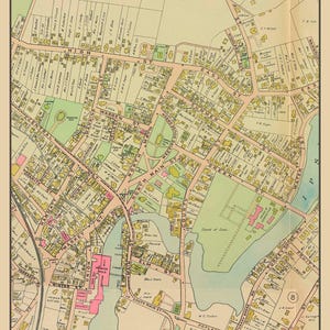 Ipswich Downtown 1910 - Old Town Map Custom Reprint - Essex County, Massachusetts - Homeowner Names Genealogy - MA Atlas