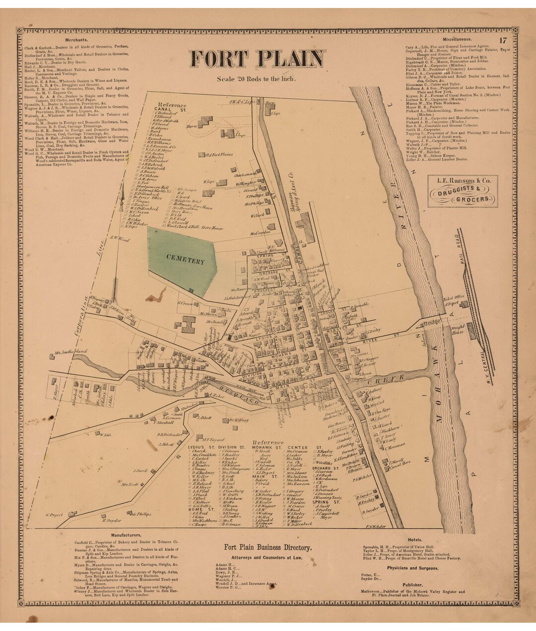 Fort Plain Village in Minden 1868 Montgomery & Fulton Counties, New