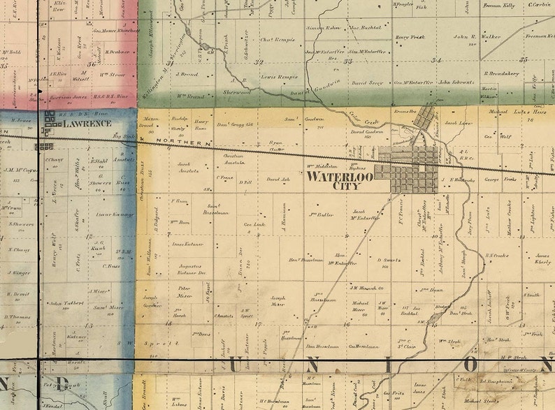 Dekalb County Indiana 1863 Old Wall Map Reprint With Etsy