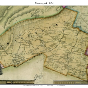 18" x 24" 1854 Map of Ulster County New York