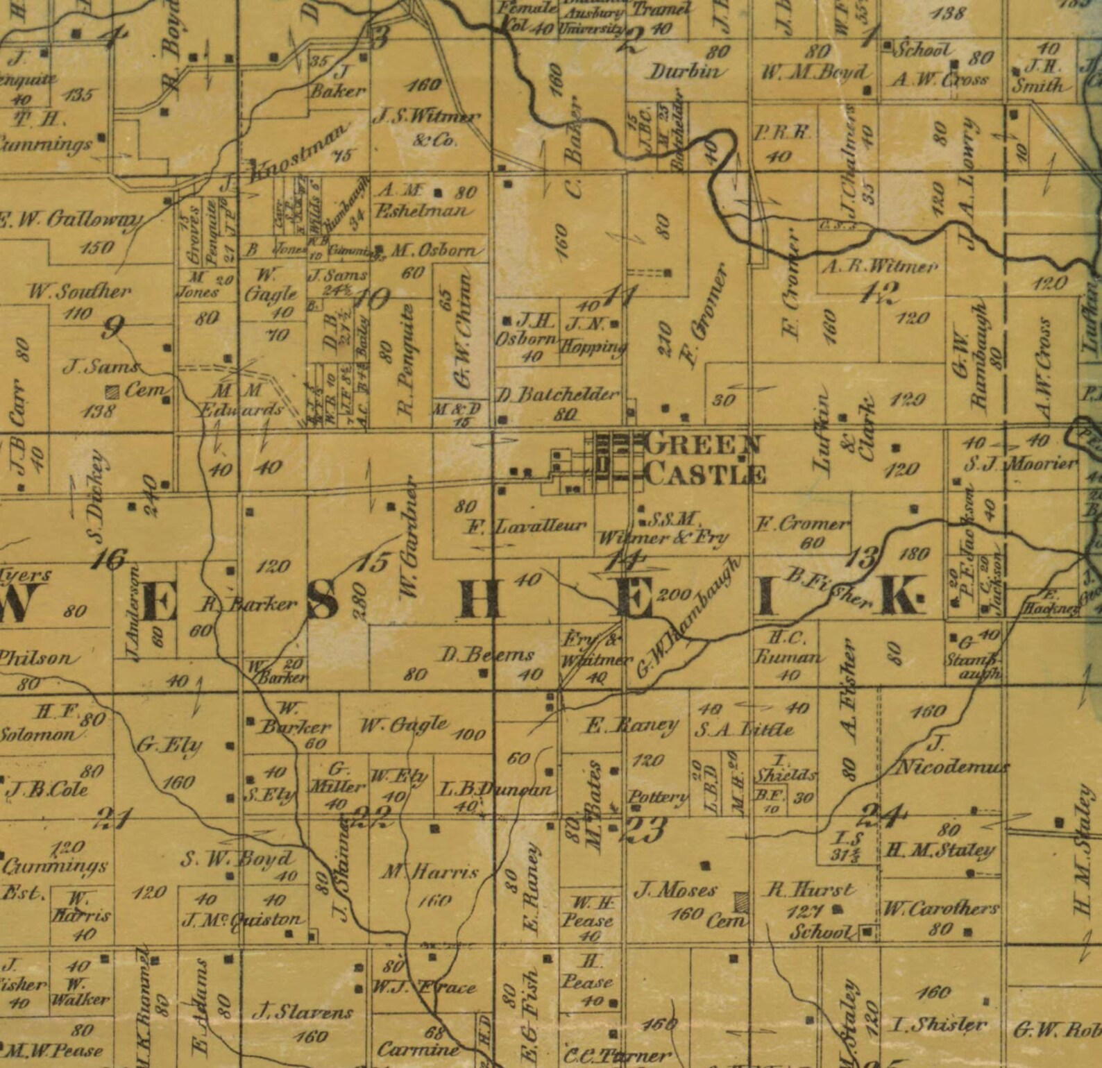 Jasper County Iowa 1871 Old Wall Map with Landowner Names Etsy