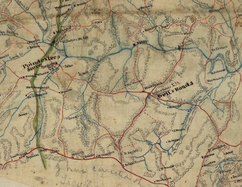 Louisa County Virginia 1860x Old Wall Map With Homeowner Names Etsy