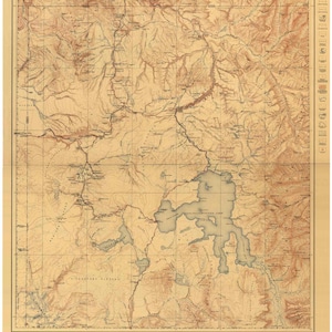 Yellowstone National Park 1912 Old Topographical Map Reprint - Wyoming