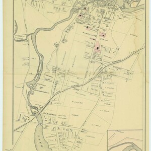 Ticonderoga Villages New York 1876 Map - Reprint - Essex Co NY Atlas