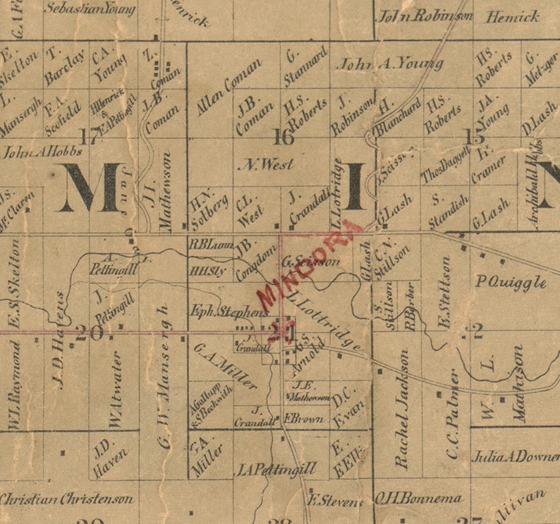 La Crosse County Wisconsin 1874 Old Wall Map Reprint With Etsy
