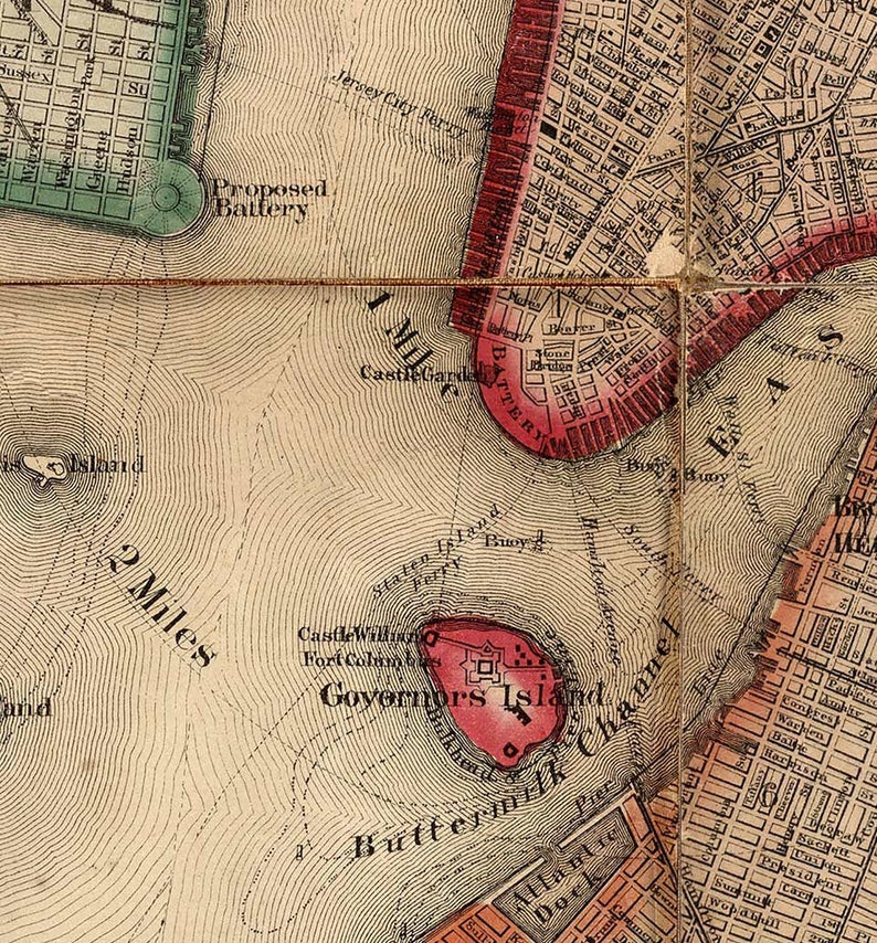 New York City Map 1860 Old Wall Map with Homeowner Names Etsy