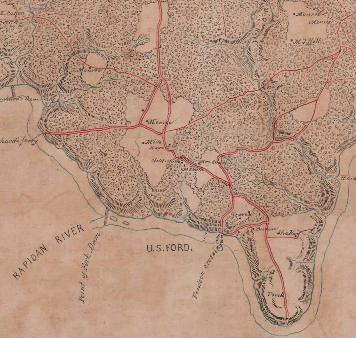 Stafford County Virginia 1863 Old Wall Map With Homeowner Etsy