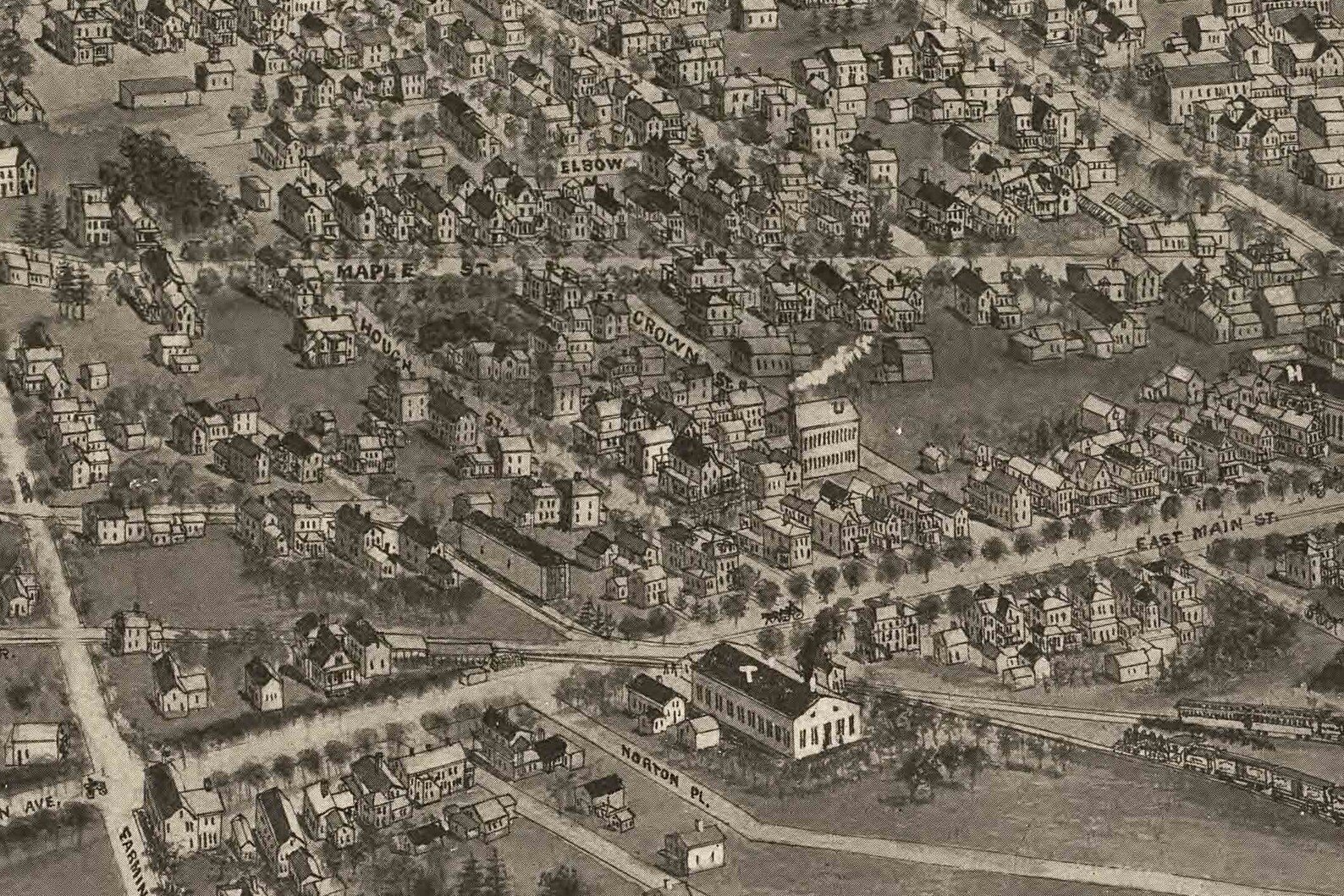 Plainville Connecticut 1907 Birds Eye View CT Reprint Etsy