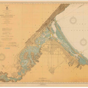 Harbor at Duluth and Superior 1915 - Lake Superior - Minnesota & Wisconsin - Nautical Map Reprint  - Harbors small 966