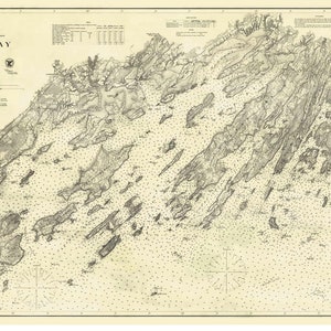 Casco Bay - Maine 1872 Nautical Map Harbors 2 315 Reprint