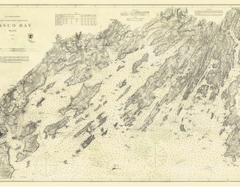 Casco Bay - Maine 1872 Nautical Map Harbors 2 315 Reprint