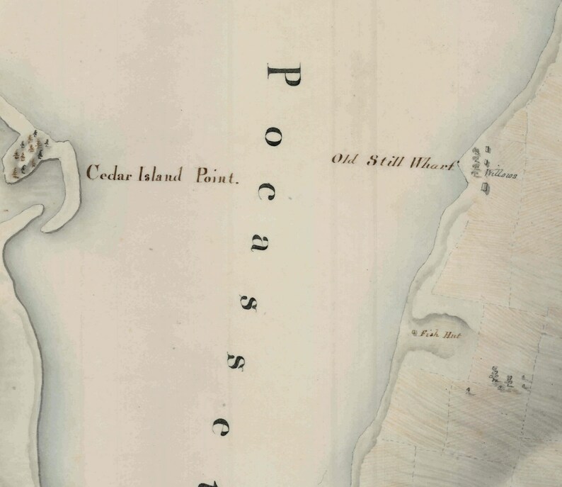 Tiverton Rhode Island 1819 Map House Locations Land Features Etsy