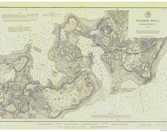 Woods Hole - 1895 Nautical Map -Massachusetts - Reprint - Harbors 348