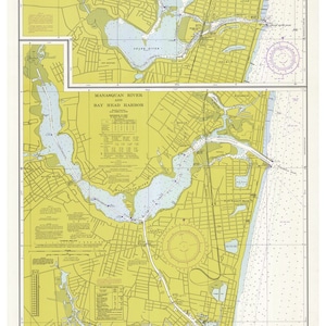 Manasquan River and Bay Head Harbor - 1972 Nautical Map - New Jersey Harbors 2 - 795 Reprint