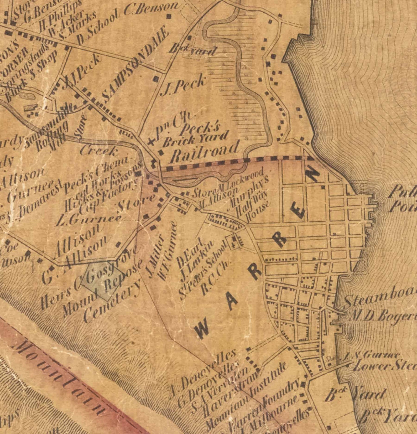 Haverstraw 1854 Old Map Homeowner Names Stony Point Etsy