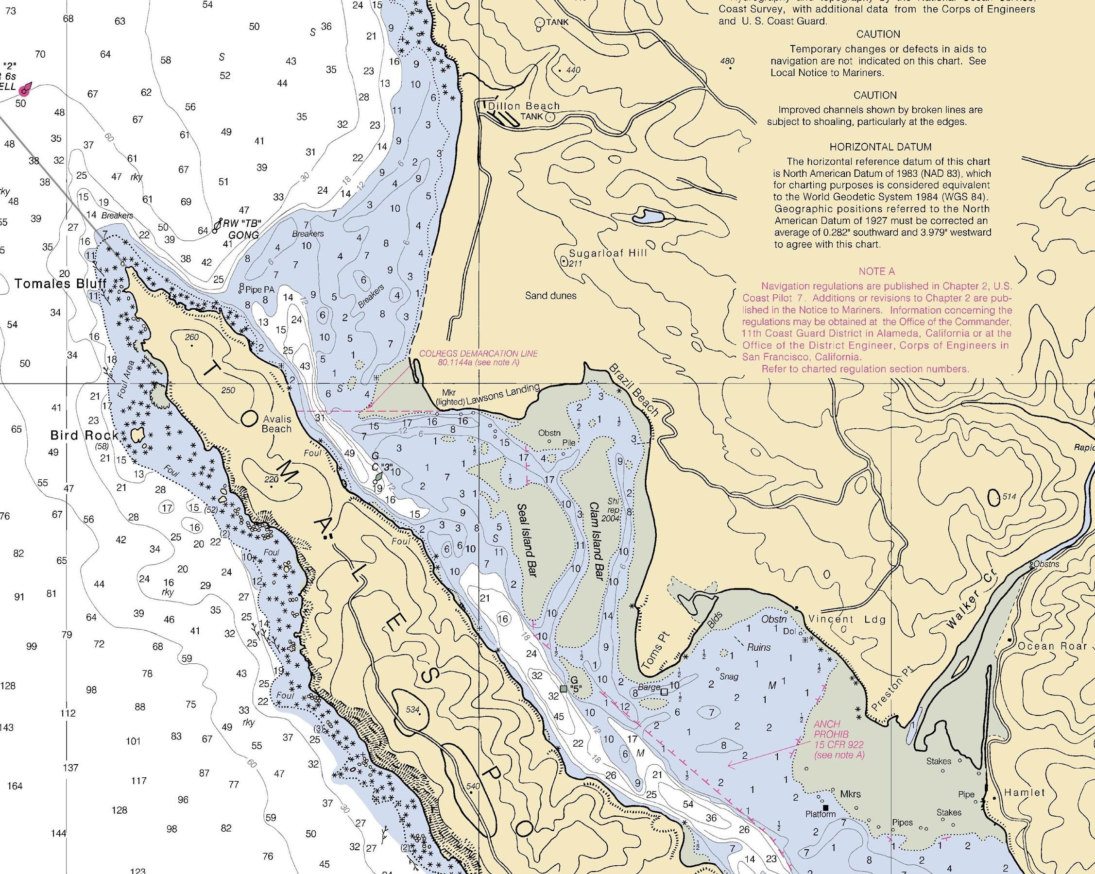 Bodega & Tomales Bay 2009 Nautical Map Dillon Beach Avalis Etsy
