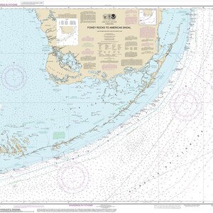 Fowley Rocks to American Shoal - 2014 Map Old Nautical Chart - Florida Harbors East 11450