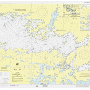 Rainy Lake - Big Island, MN to Oak Point Island, Ontario 1976 - Nautical Map Reprint - Great Lakes Harbors - Minnesota & Ontario - 08-819