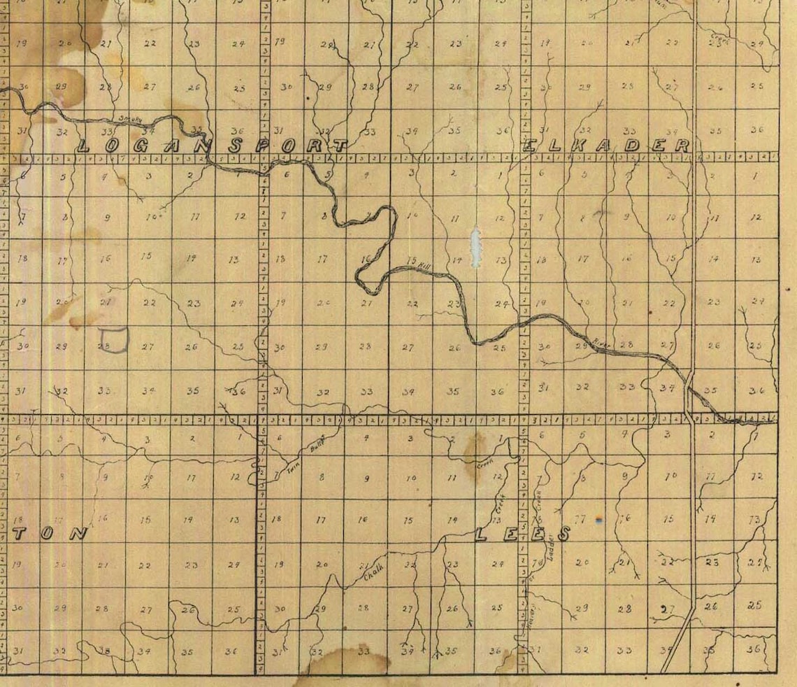 Logan County Kansas 1895 Linville Old Wall Map Reprint Etsy