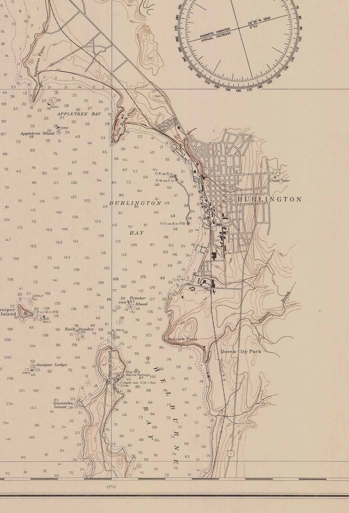 Lake Champlain Plattsburgh NY & Burlington VT 1942 Etsy