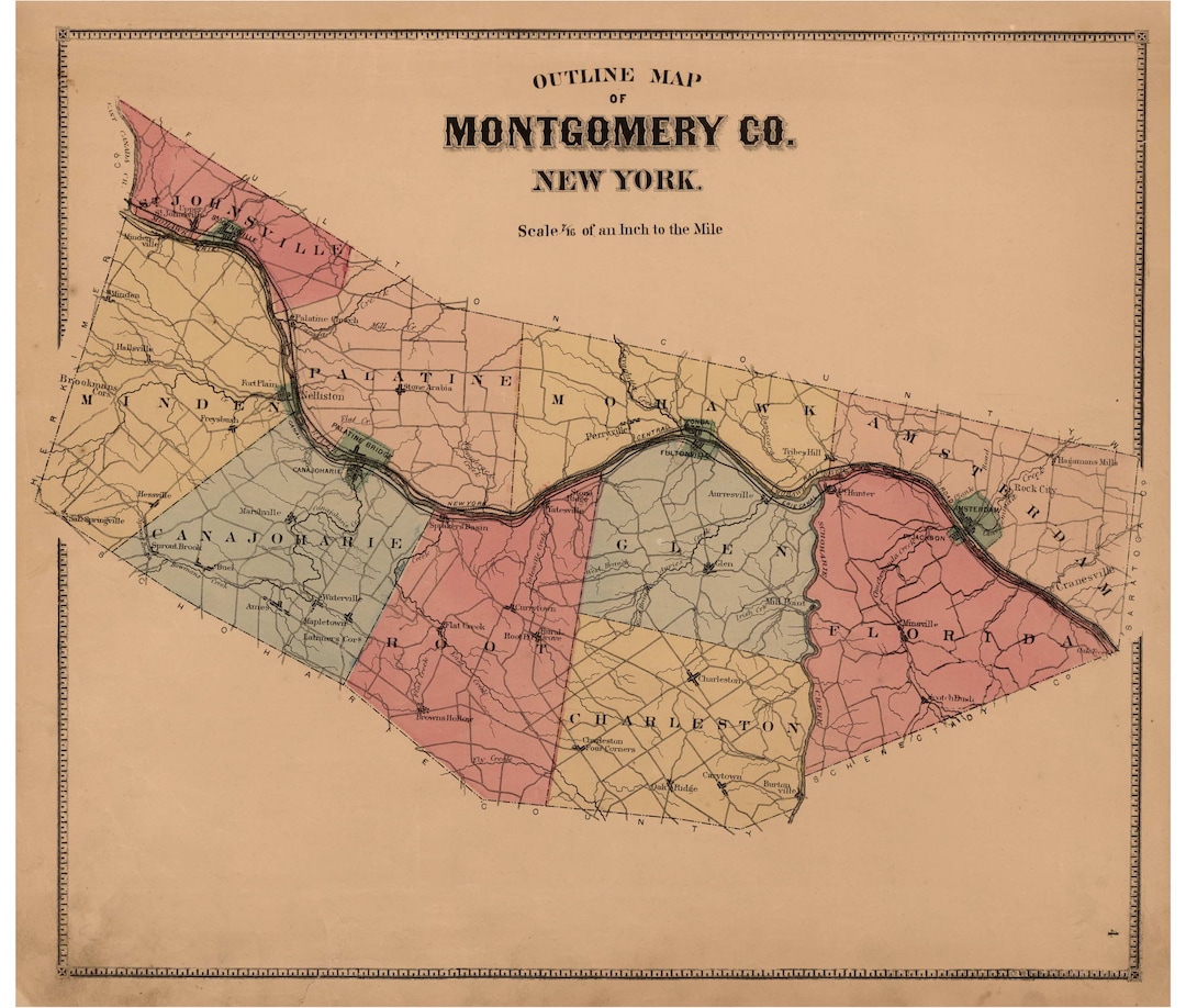 Montgomery County 1868 Montgomery & Fulton Counties, New York, Old Town