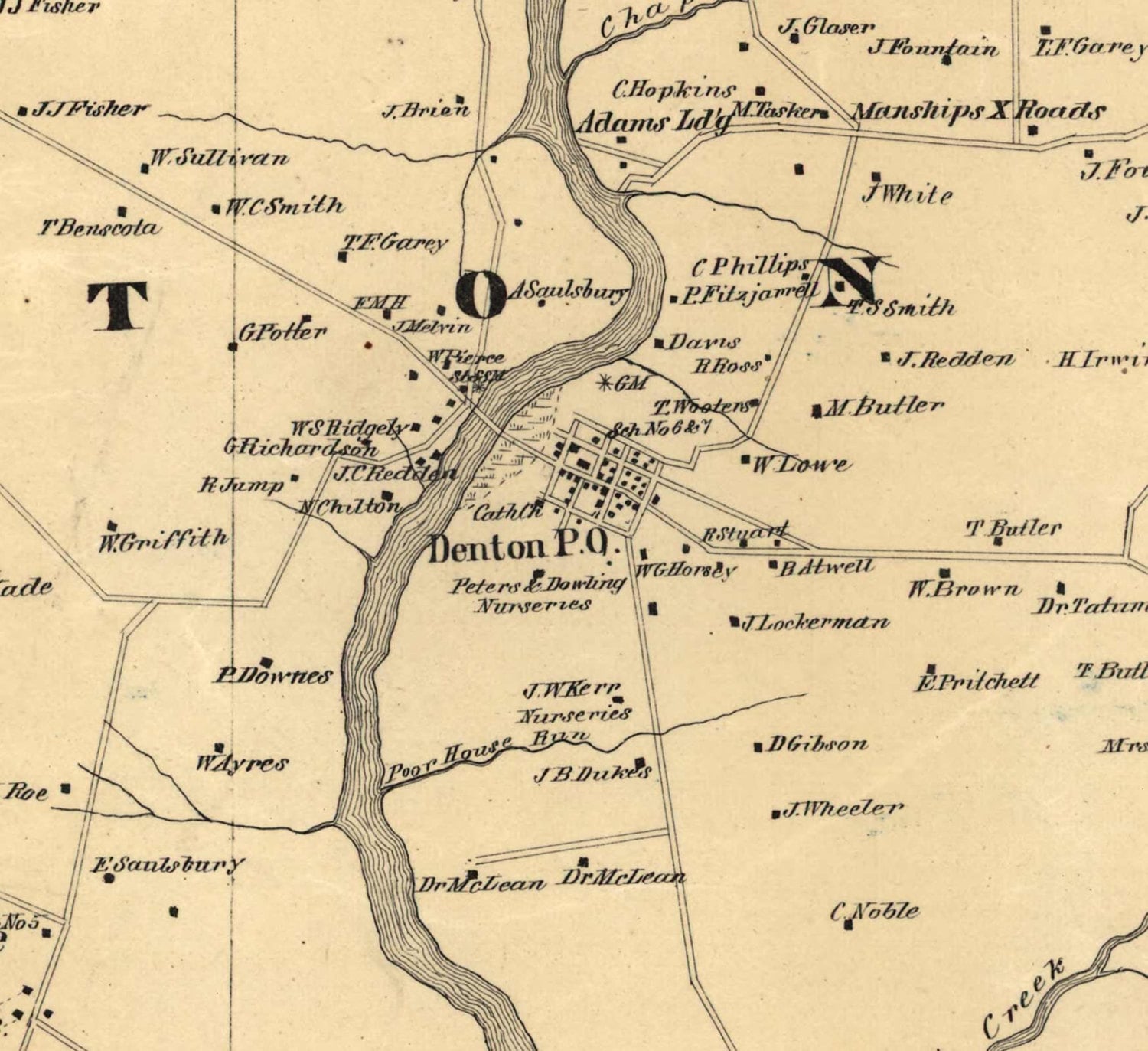 Caroline County Maryland 1875 by John B. Isler Old Wall Map Etsy