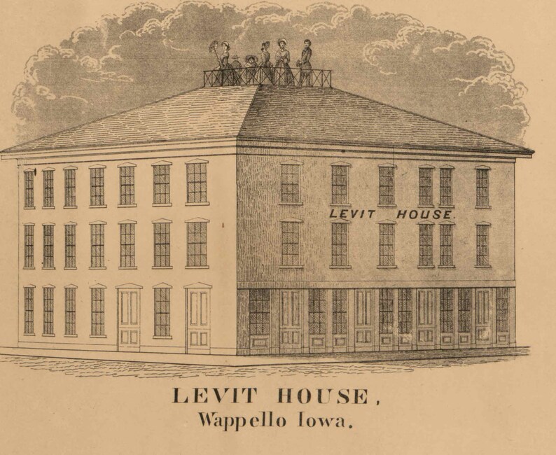 Louisa County Iowa 1858 Old Wall Map with Landowner Names Etsy